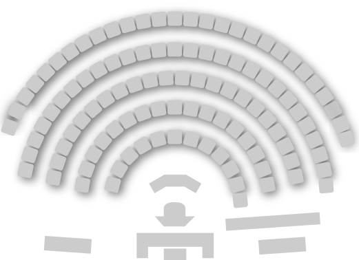 Schematische Skizze des Sitzplans in der Bremischen Bürgerschaft ohne Fraktionsfarben
