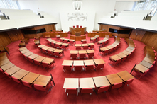 Der leere Plenarsaal der Bürgerschaft